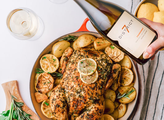 Chardonnay + Lemon Roasted Chicken and Potatoes